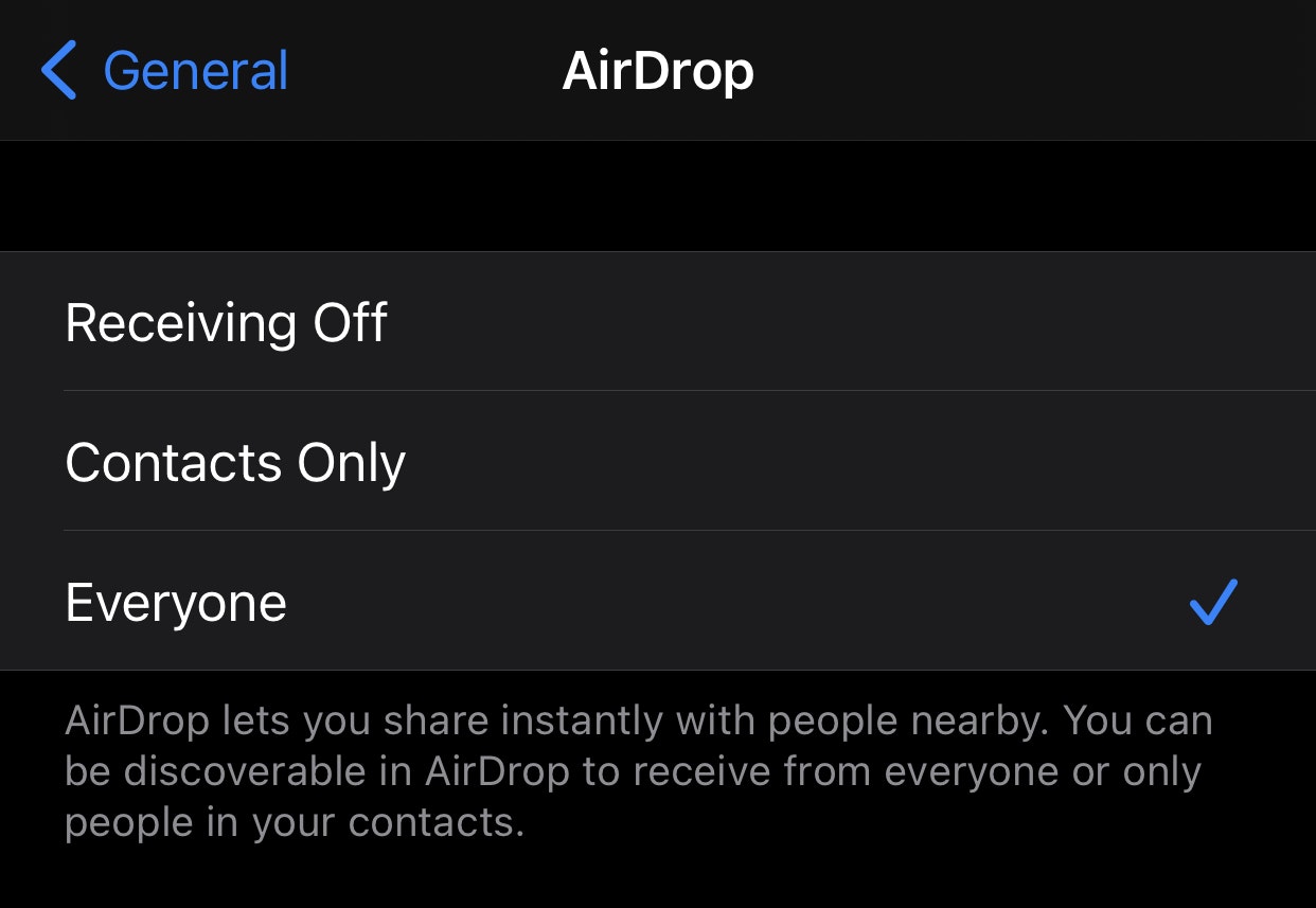 turn on airdrop iphone