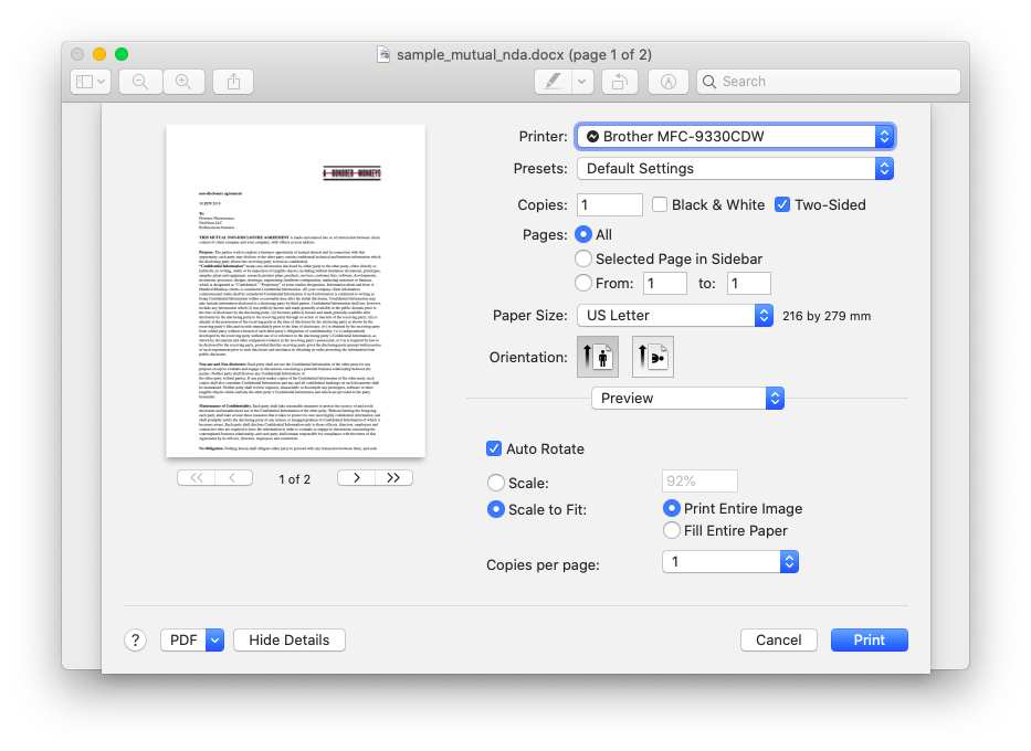 printing double sided manually word