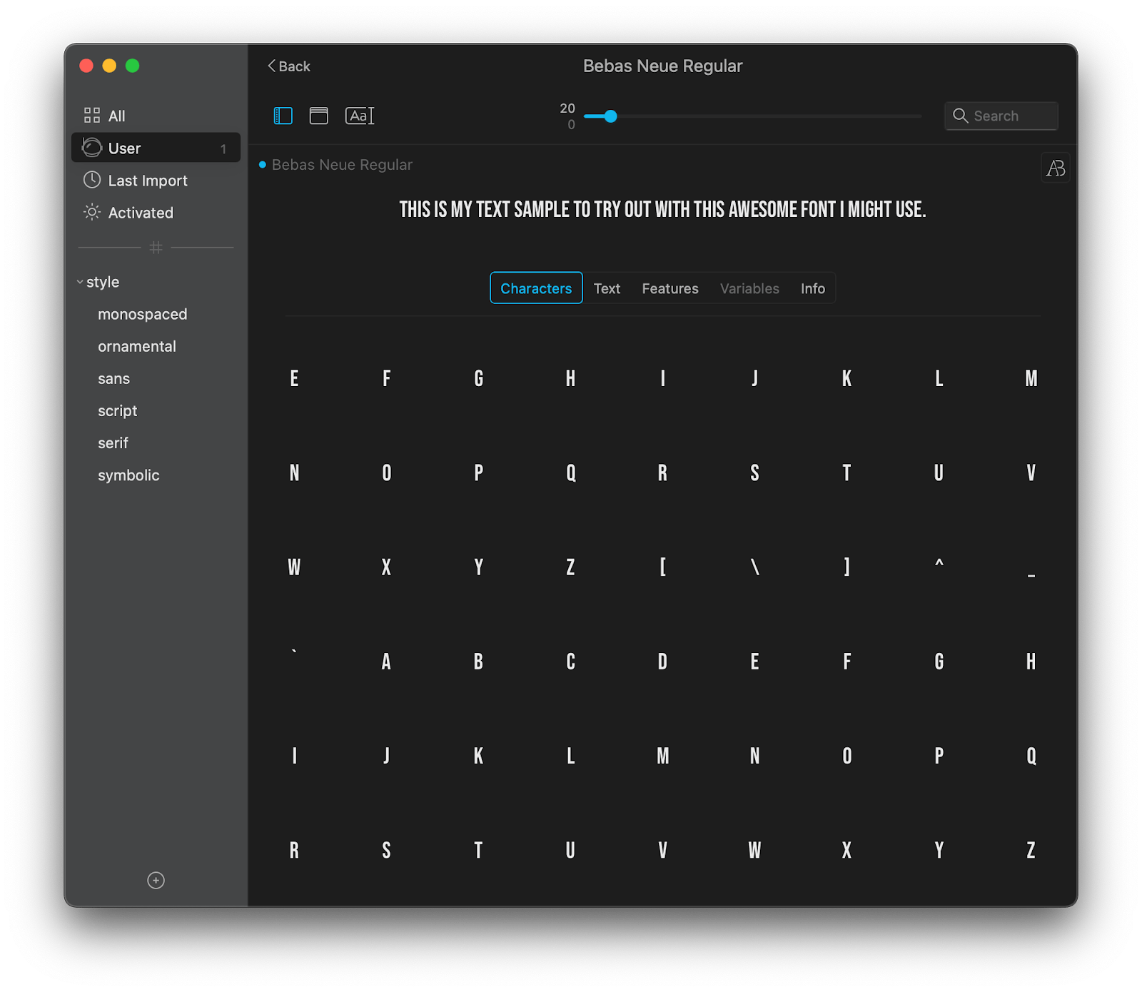 typedace dark mode macos