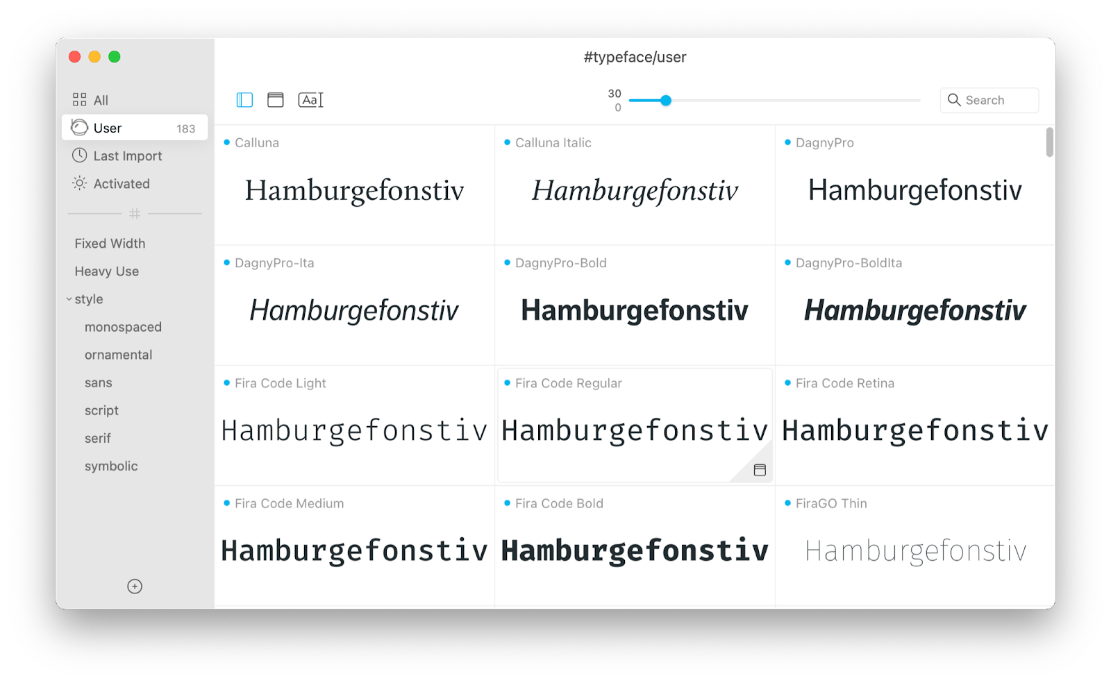typeface font manager mac
