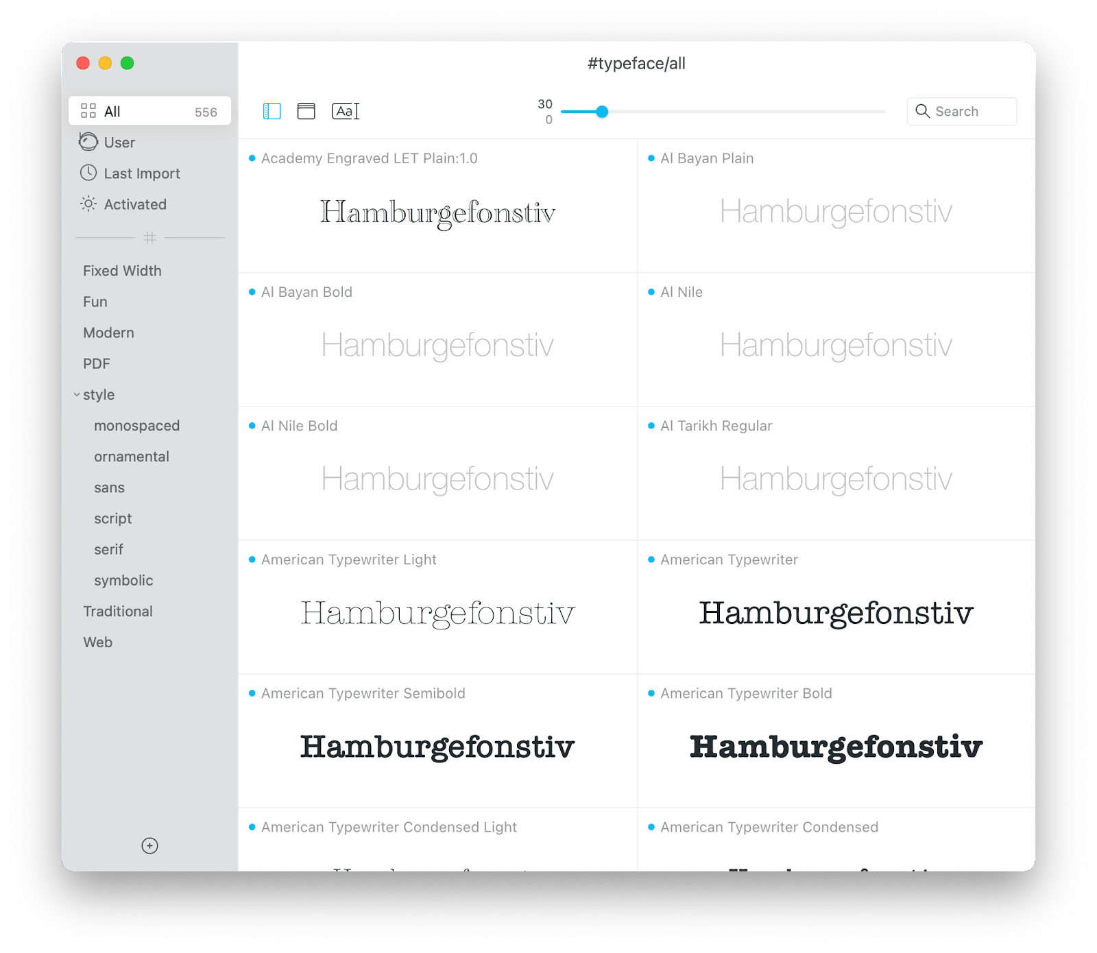 Typeface mac