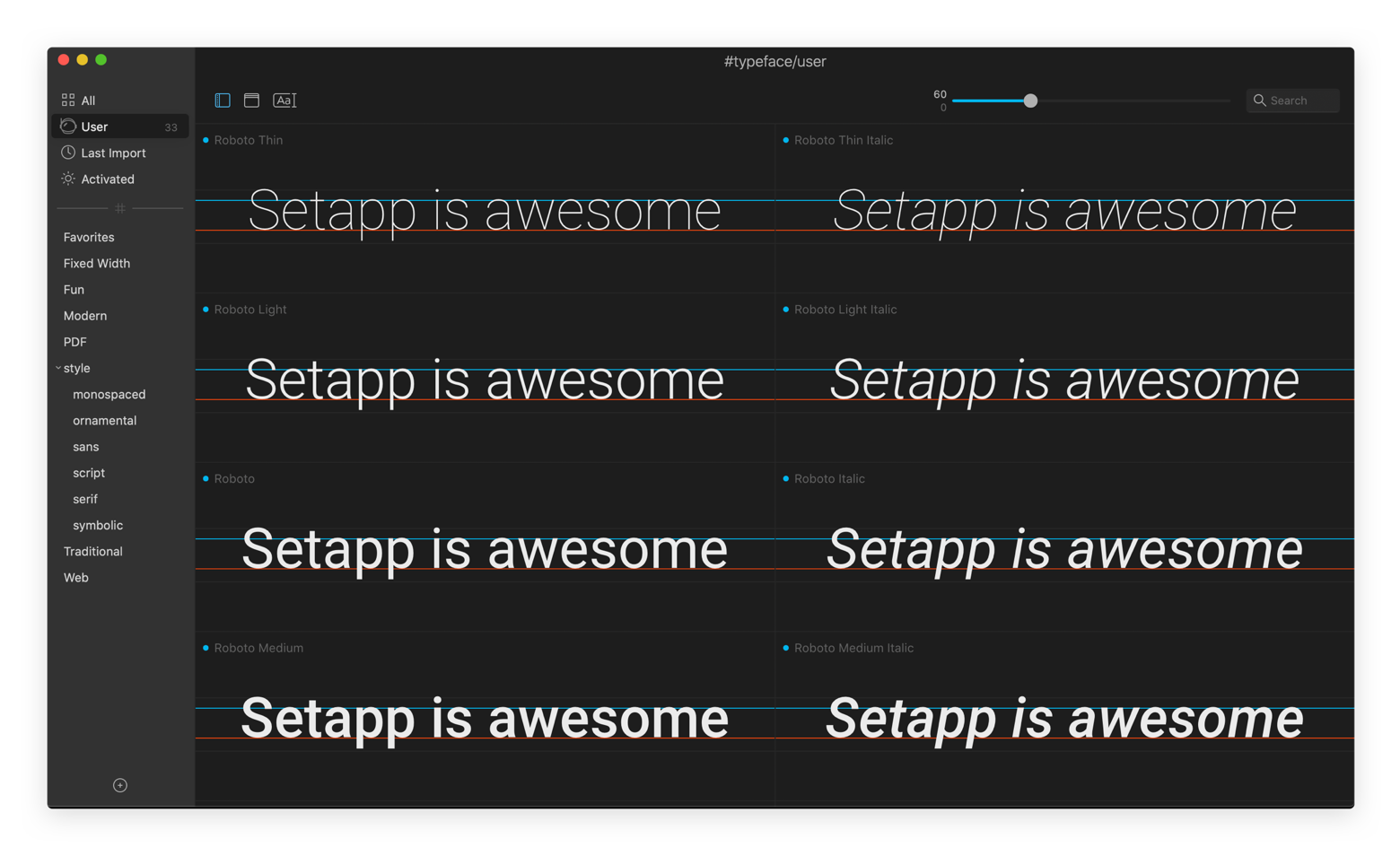 TypeFace resize comparison