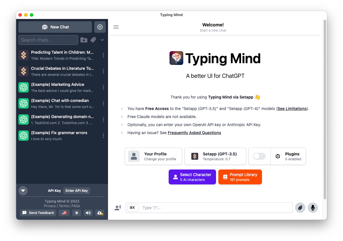 TypingMind to use ChatGPT-4 on a Mac