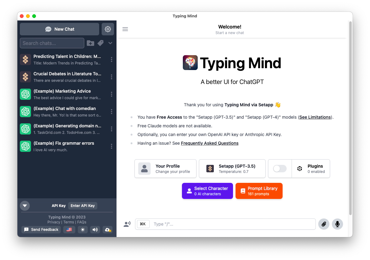 Typing Mind, a better Ul for ChatGPT Typing Mind, a better Ul for ChatGPT