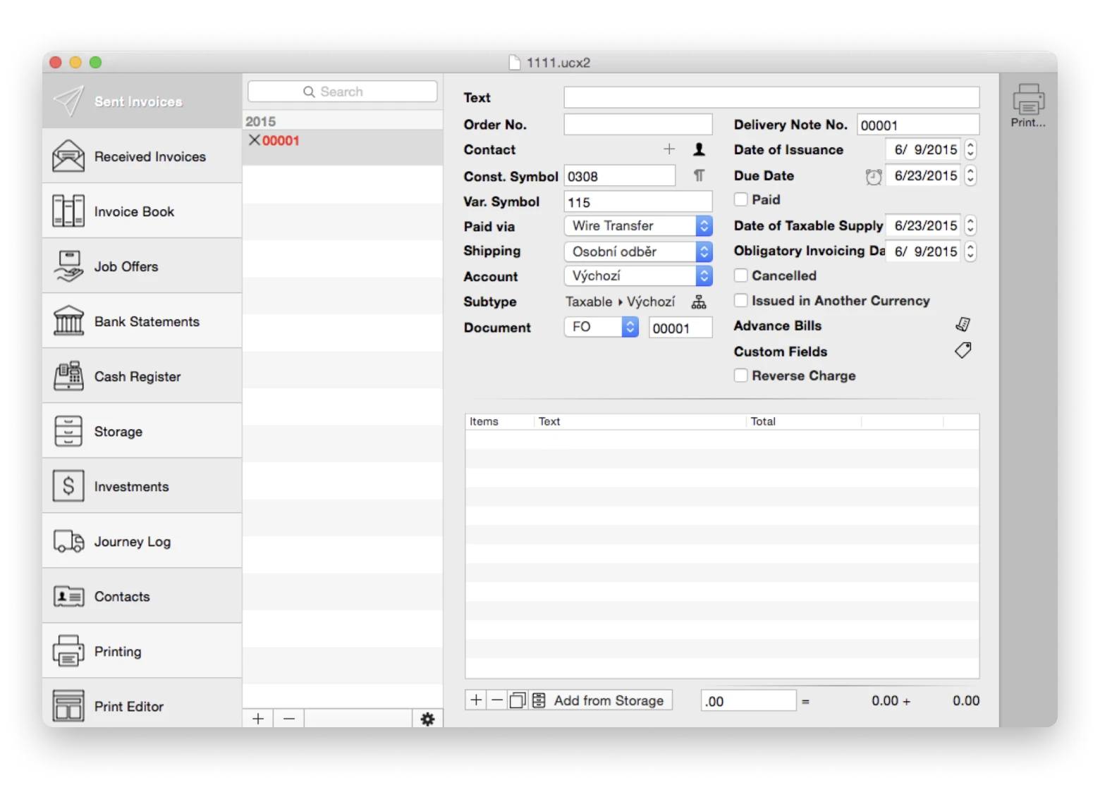 UctoX for tracking your invoices 