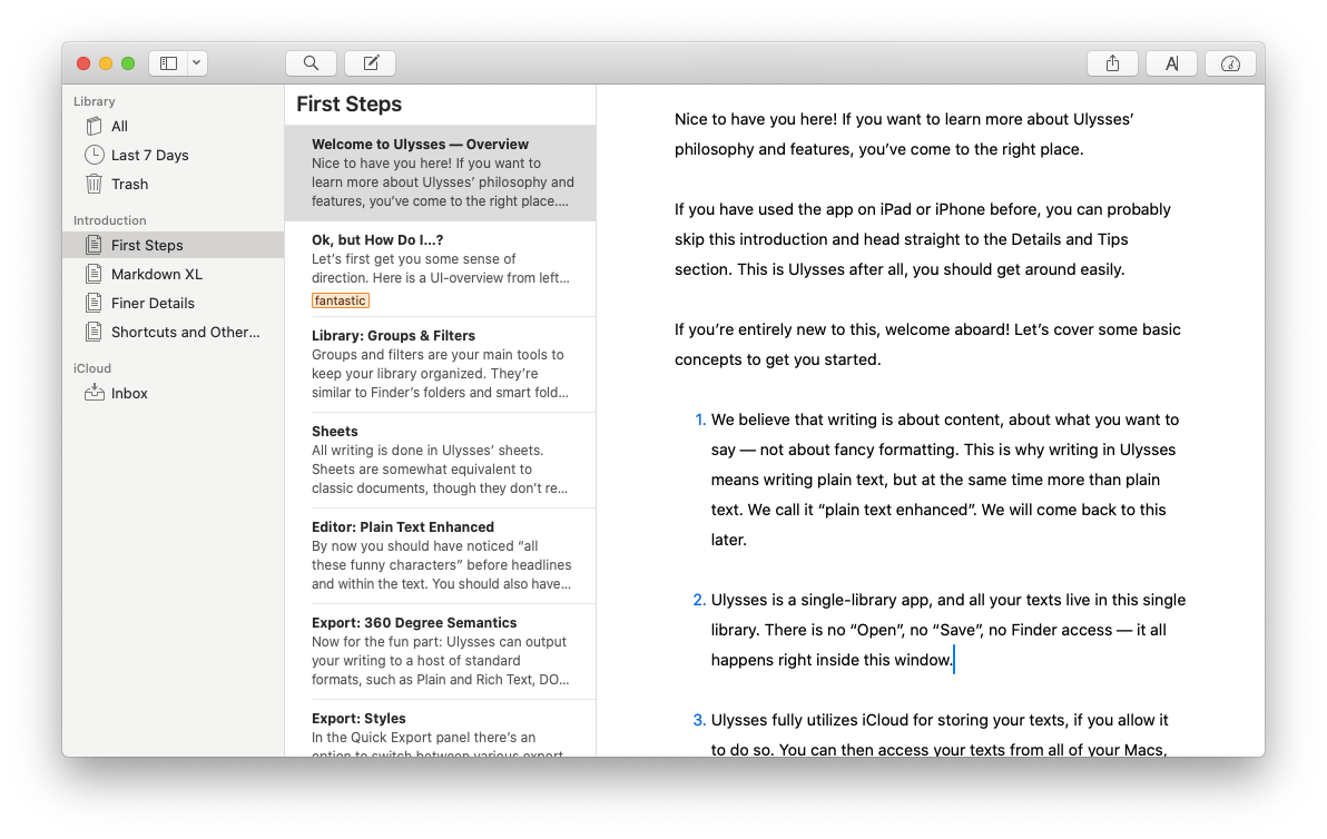 Ulysses Mac writing markdown