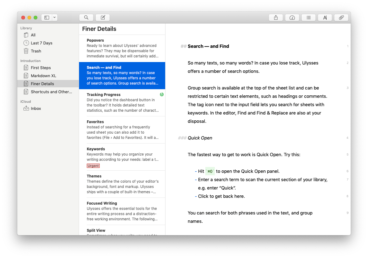 Ulysses word processor Mac writing