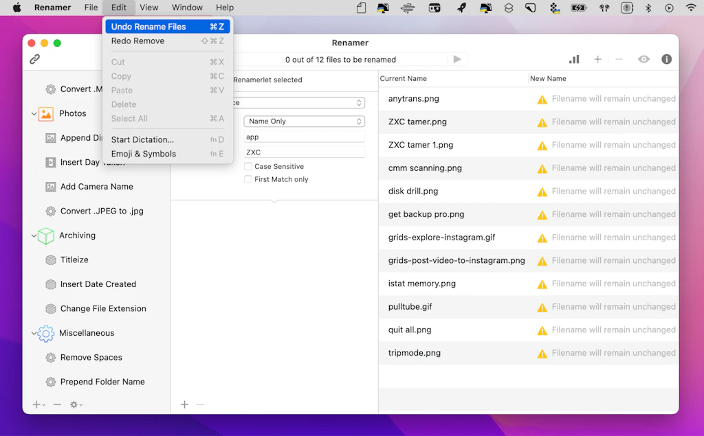How to rename multiple files at once