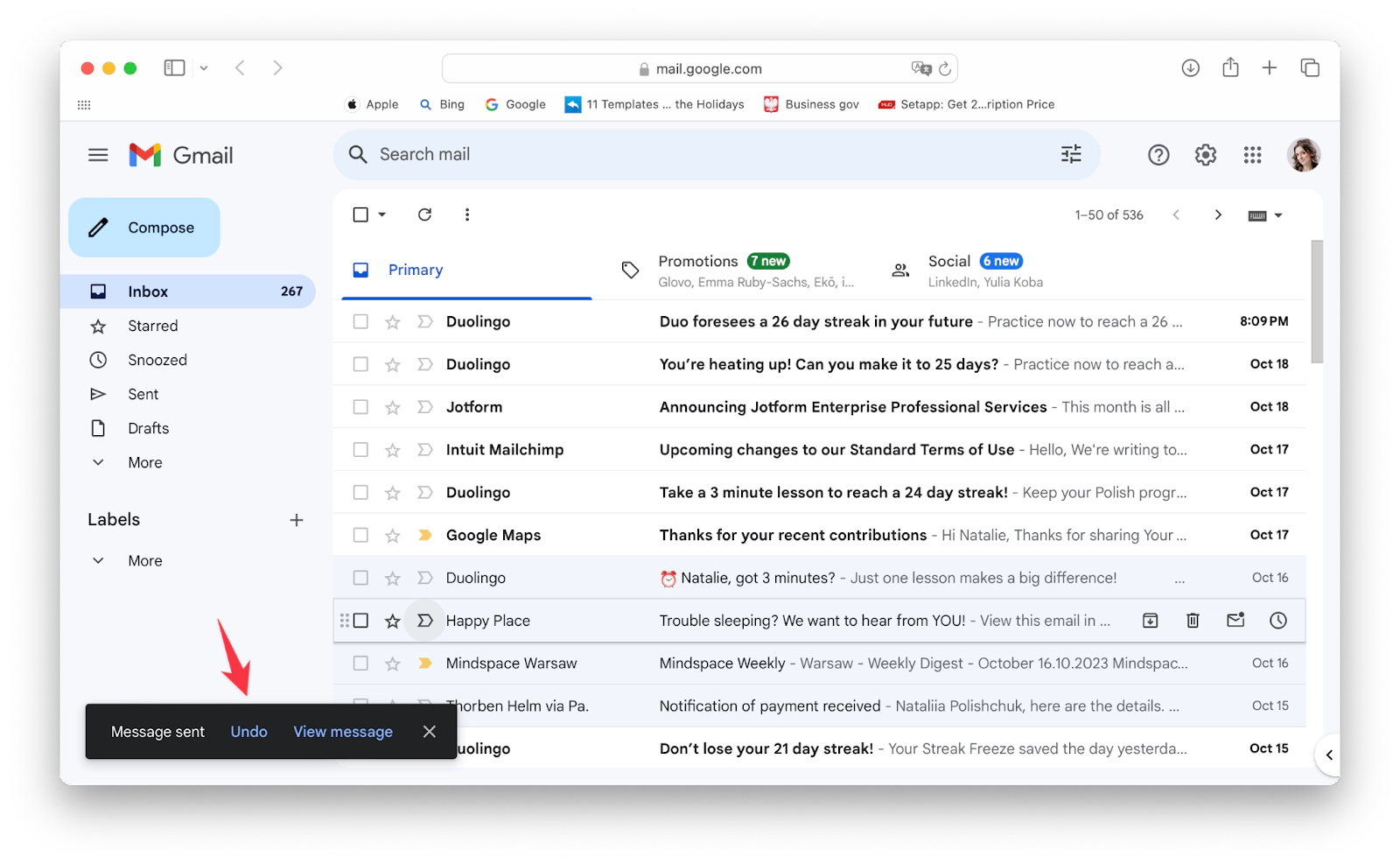undo send in Gmail for up to 30 seconds