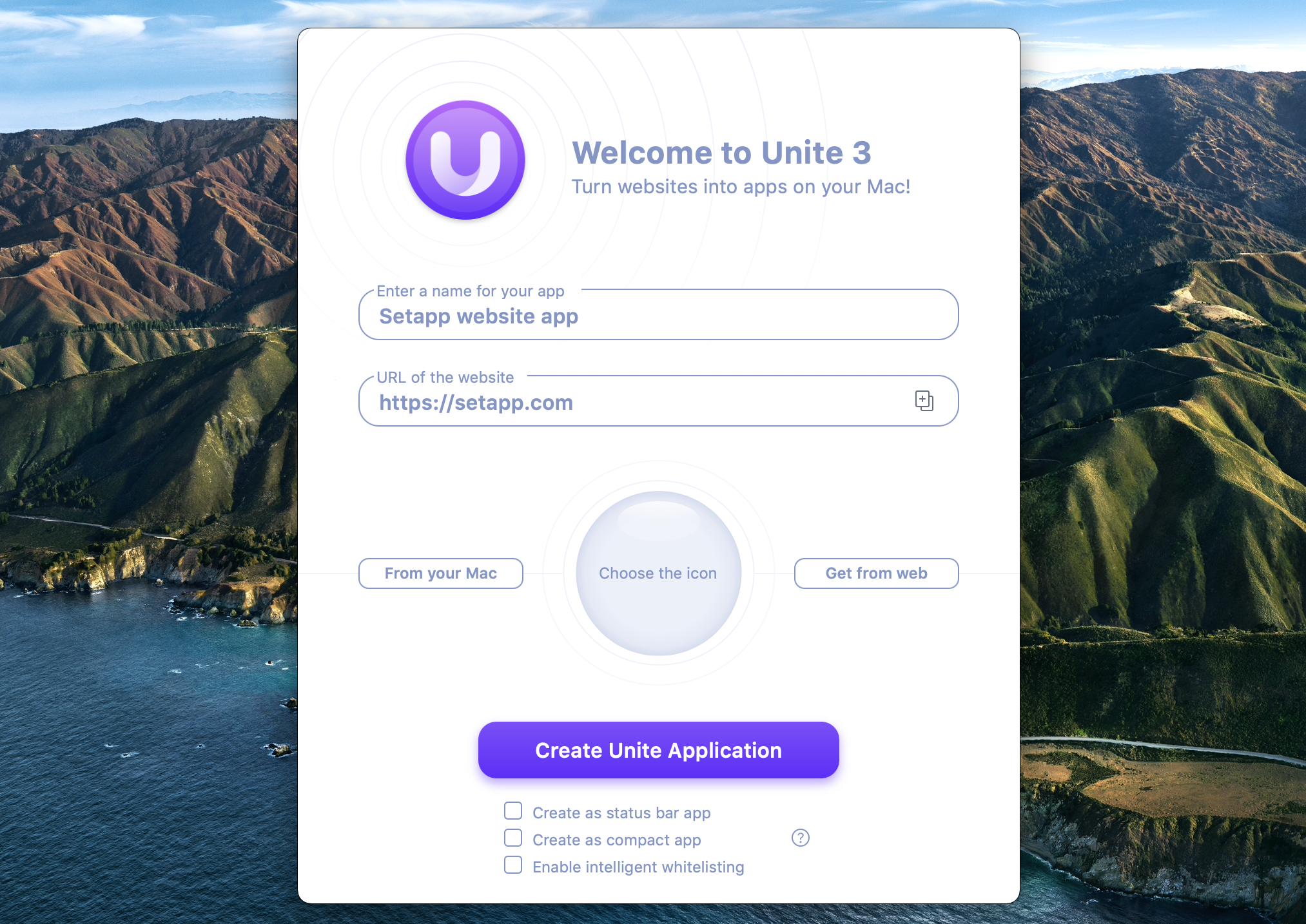 Create an app from a website with Unite 3