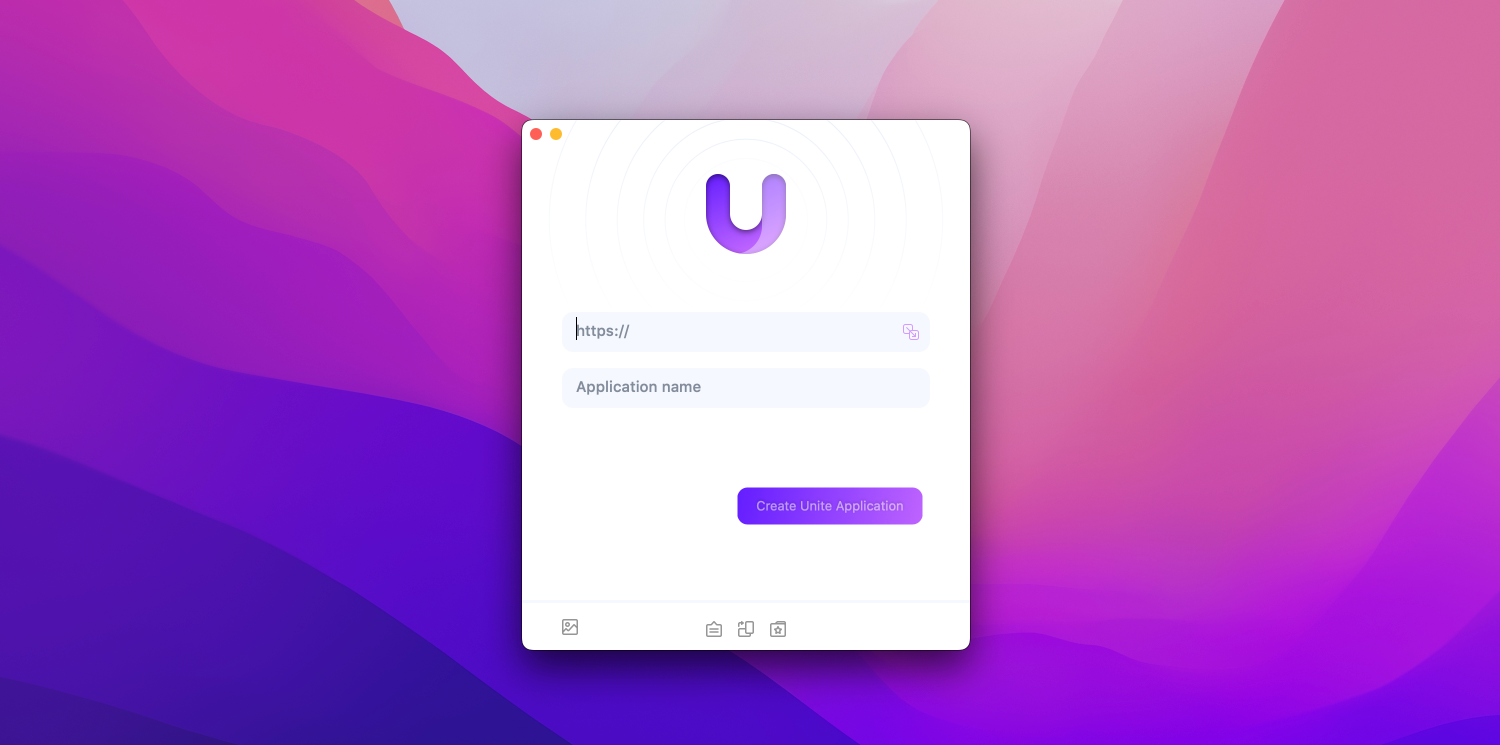 Unite app creation