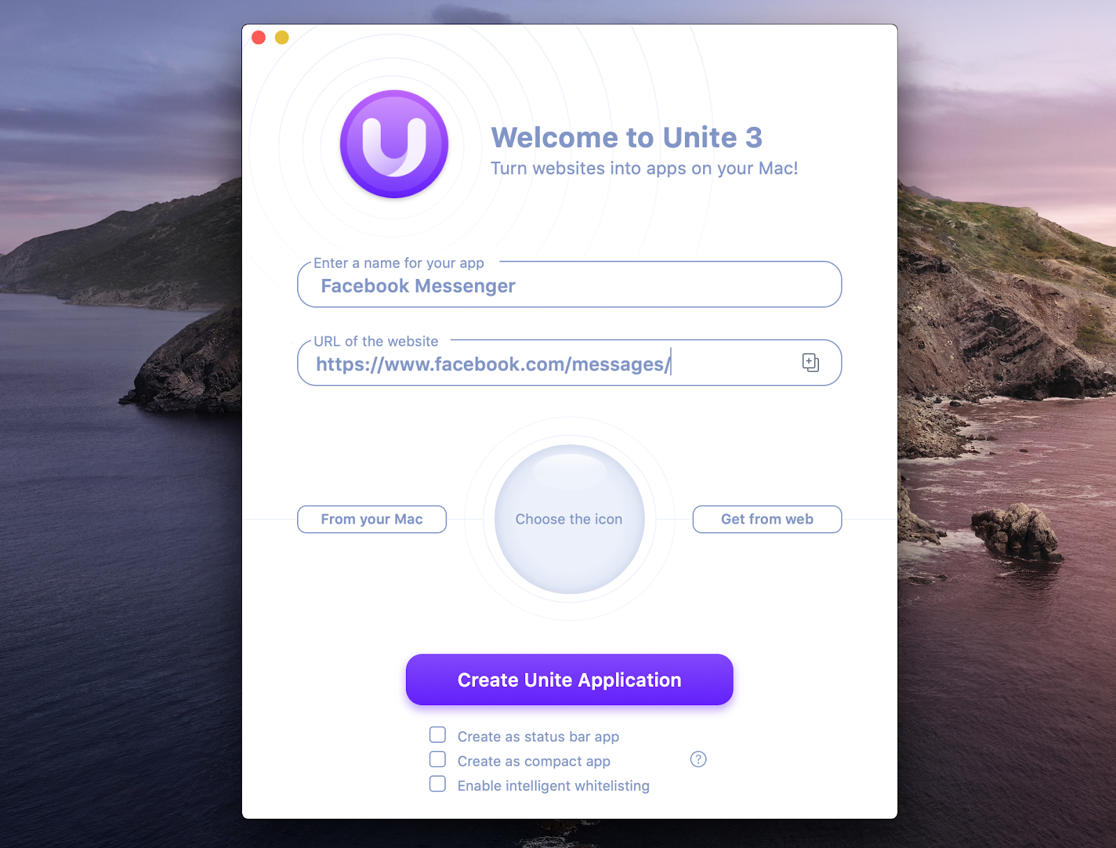 Unite app create messenger Mac