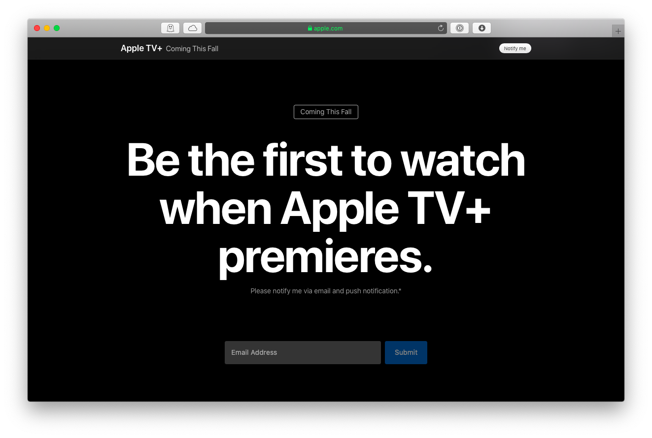 upcoming subscription Apple tv plus