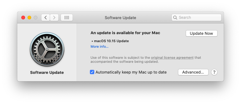 update macOS Catalina system OS