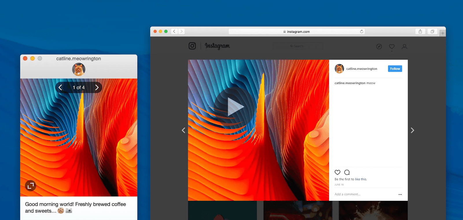 share a photo to instagram on a mac for free