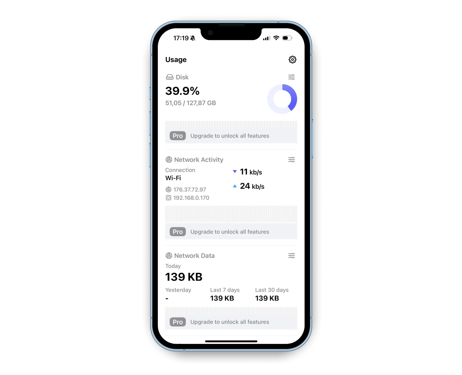 Usage performance tracking for iPhone