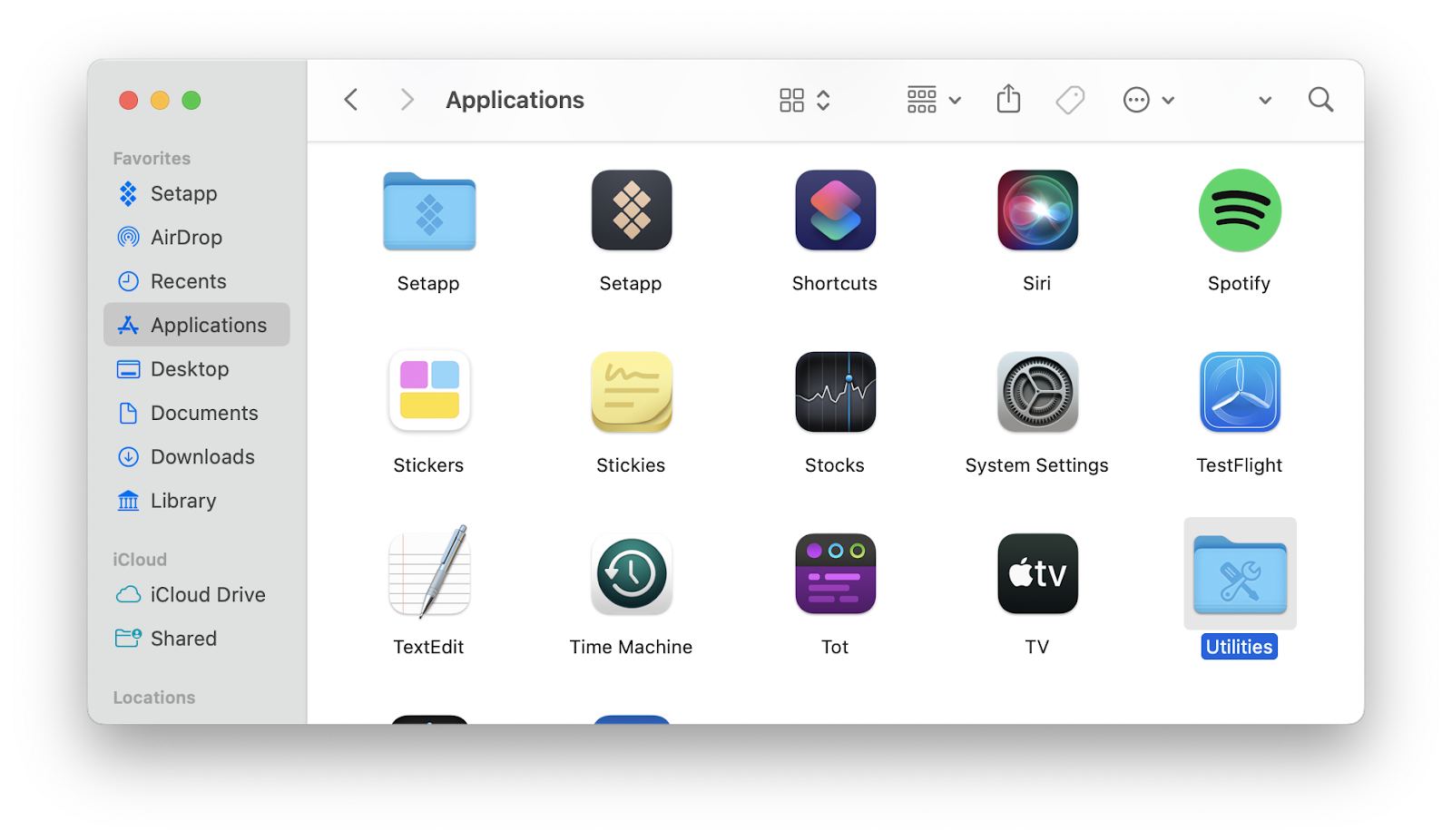 What is the Utilities folder on a Mac?