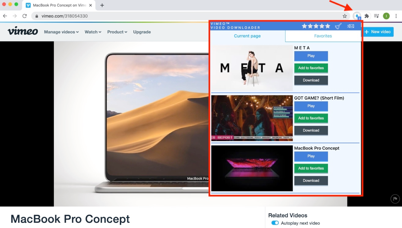 Vimeo-Downloader Chrome