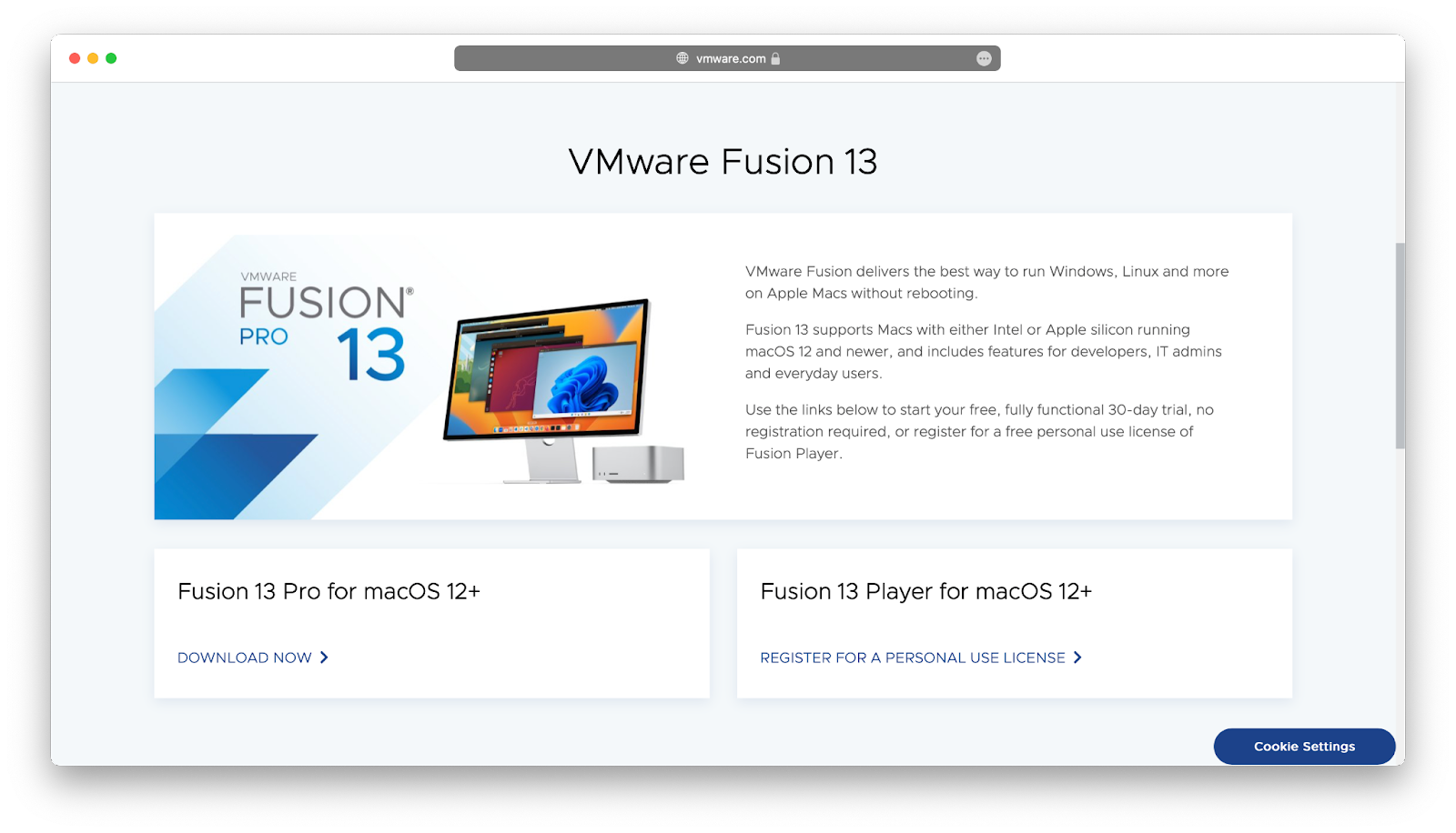 vmware fusion 13 mac