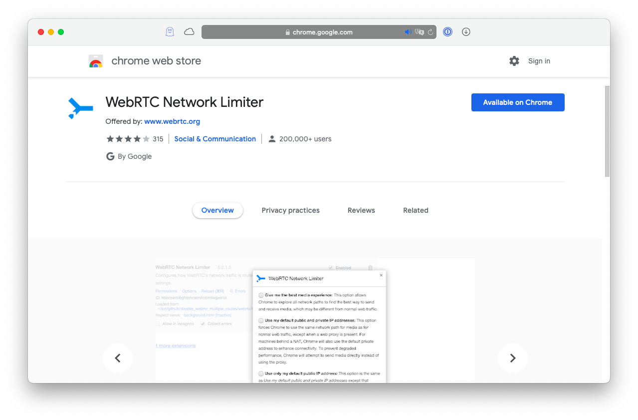 WebRTC Network Limiter