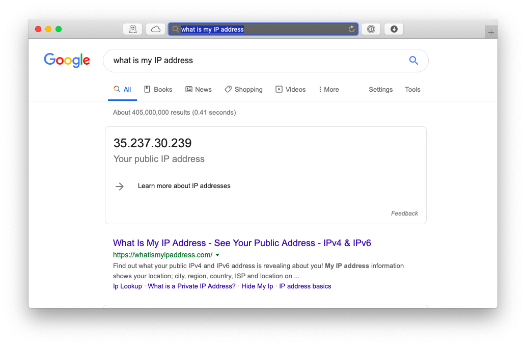how to fund ip address using inspect element mac