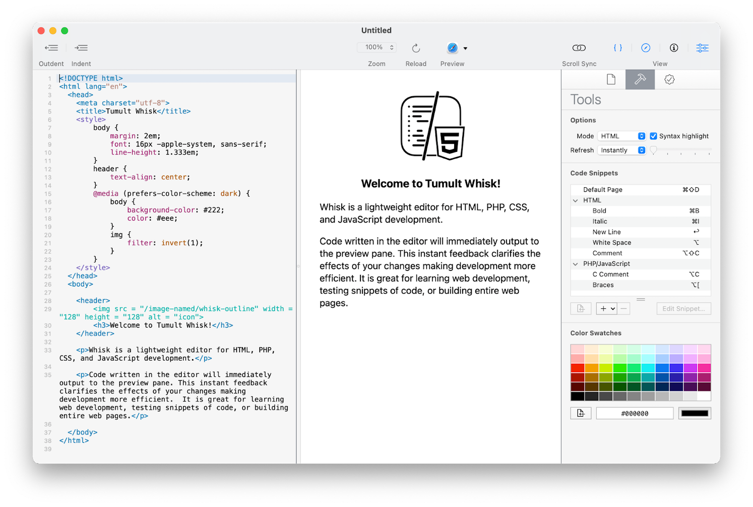 Whisk text editor mac