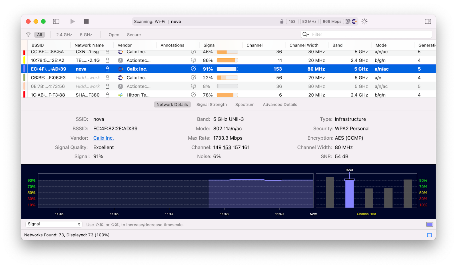 WiFi Explorer analyze network Mac