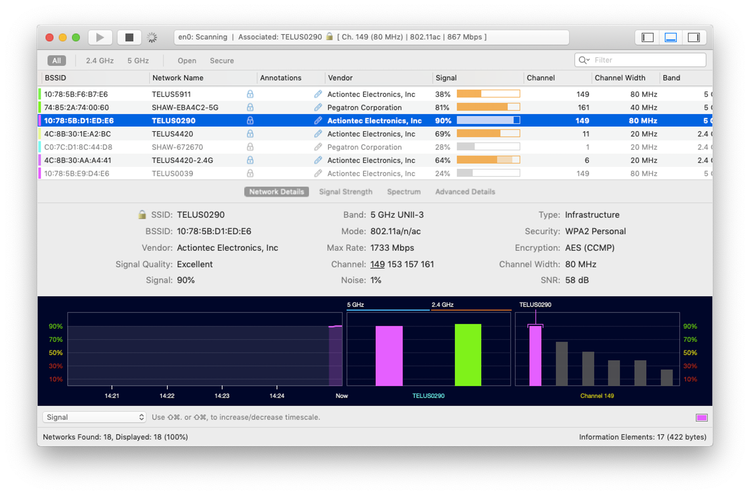 WiFi Explorer Mac Lösung Netzwerkverbindung