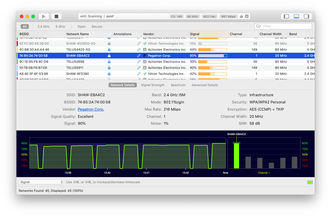 Wifi Explorer monitor WiFi connection Mac