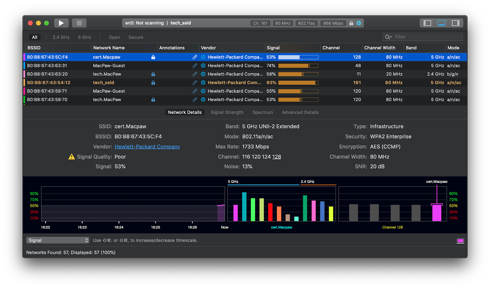 WiFi Explorer network connection optimizer app