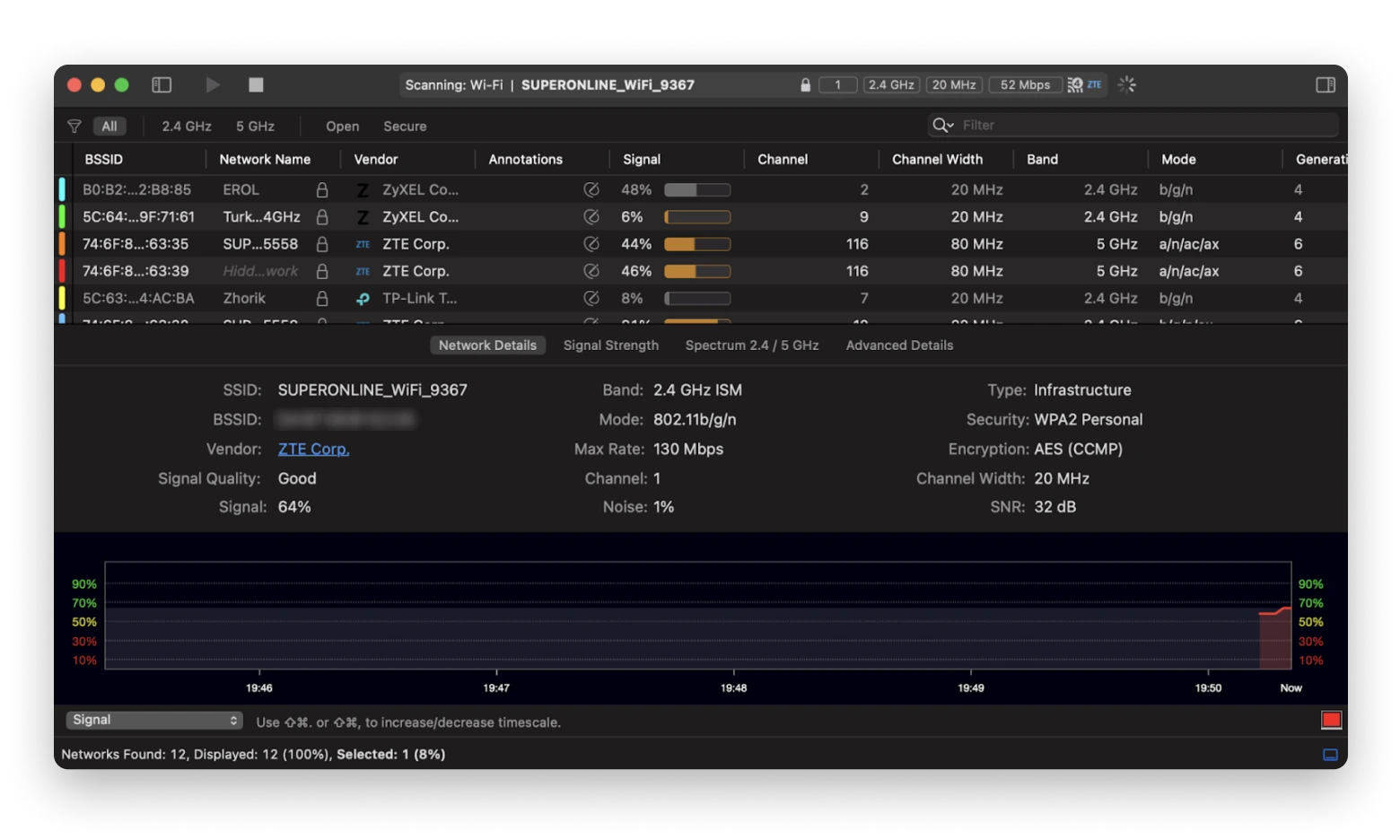 wifi explorer network details