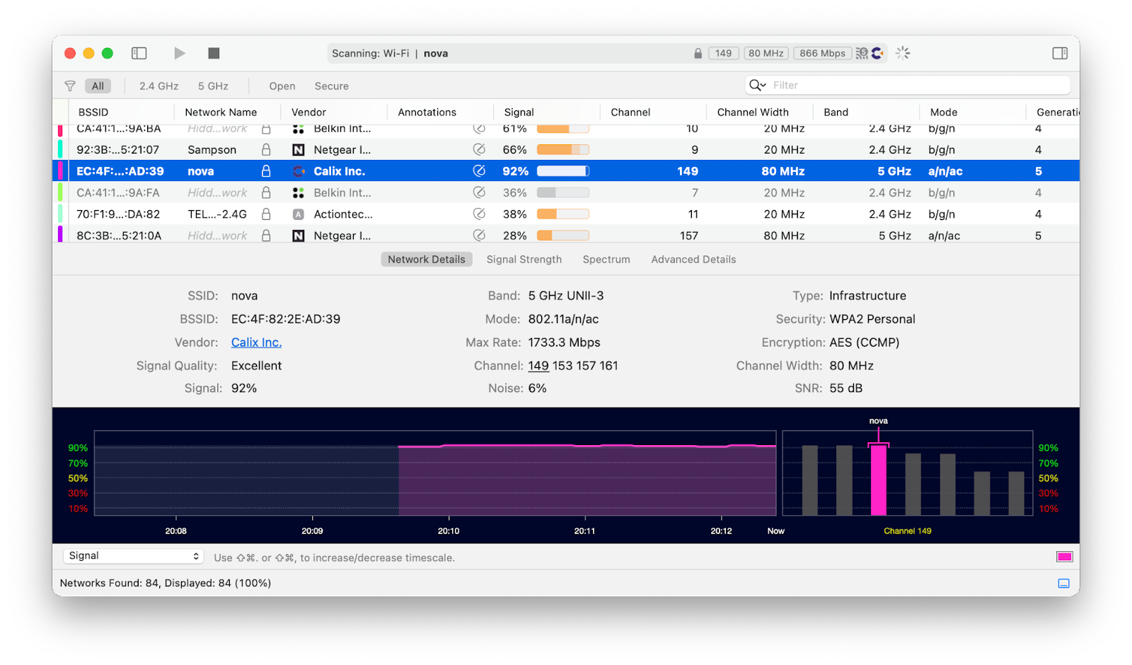 wifi explorer network scan mac