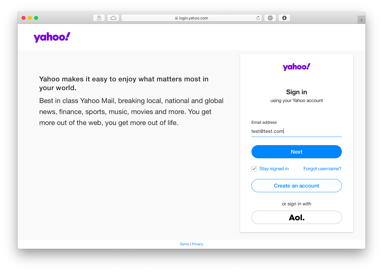 Yahoo delete account Mac email