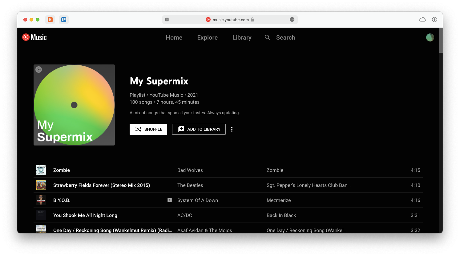 youtube music streaming online