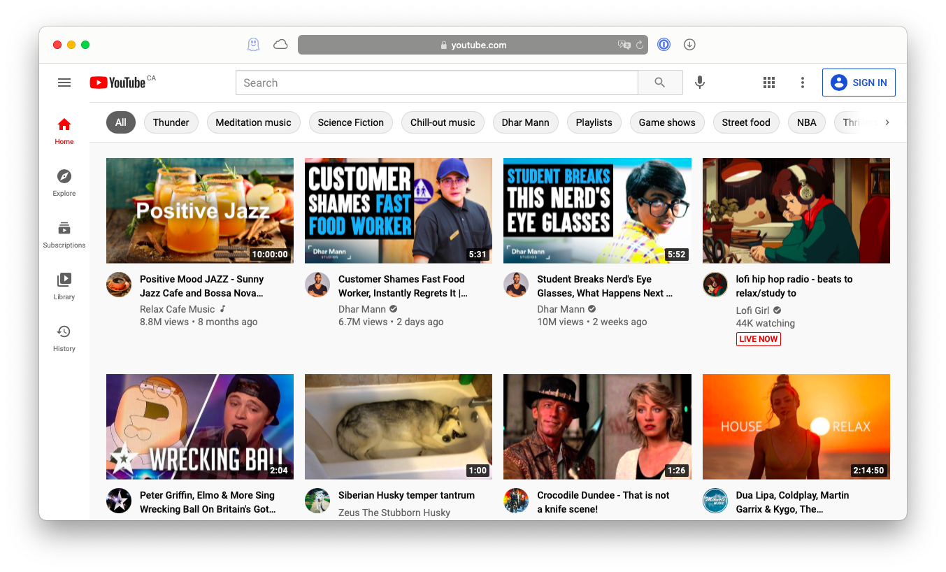 Browse YouTube while incognito