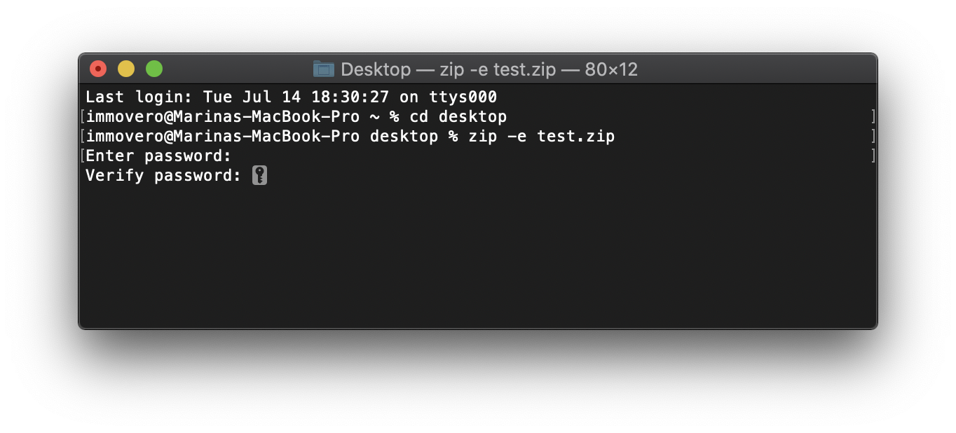 Zip files with a Terminal command